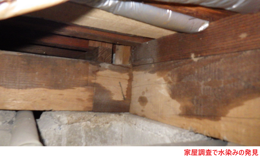 家屋調査で水染みの発見
