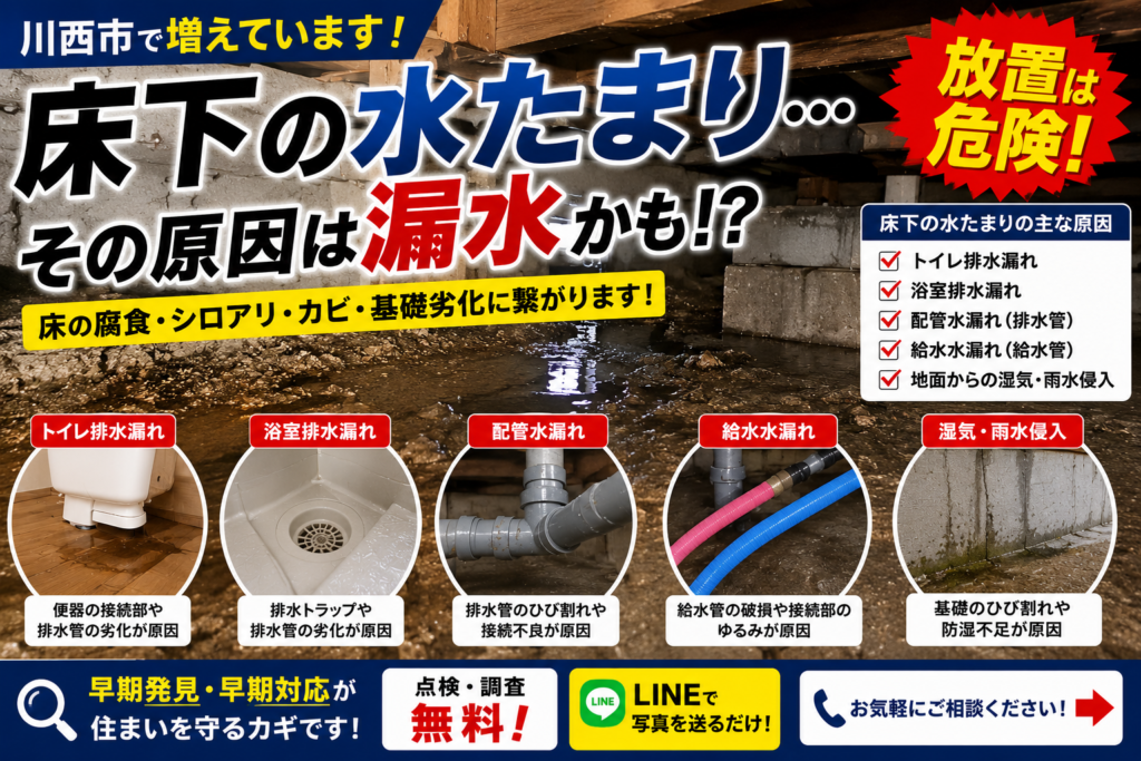 川西市 床下 水たまり アイキャッチ