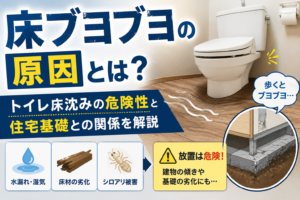 床ブヨブヨの原因とは？トイレ床沈みの危険性と住宅基礎との関係を解説